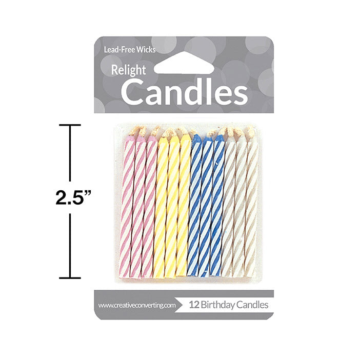 144ct Bulk Striped Magic Relight Candles