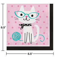 192ct Bulk Purr-fect Cat Party Luncheon Napkins