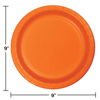 96ct Bulk Value Friendly Sunkissed Orange Dinner Plates