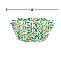 12ct Holly Fluted Plastic Bowls