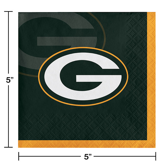 192ct Bulk Green Bay Packers Beverage Napkins