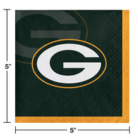 192ct Bulk Green Bay Packers Beverage Napkins