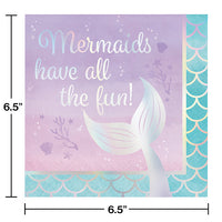 192ct Bulk Iridescent Mermaid All The Fun Luncheon Napkins