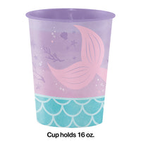 12ct Bulk Iridescent Mermaid Party 16 oz Favor Cups