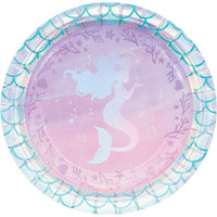 96 pc Bulk Iridescent Mermaid Party Dessert Plates - Birthday Party Supplies by Creative Converting
