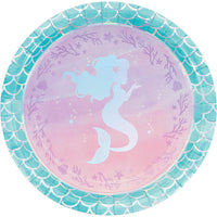 96 pc Bulk Iridescent Mermaid Party Dinner Plates - Birthday Party Supplies by Creative Converting