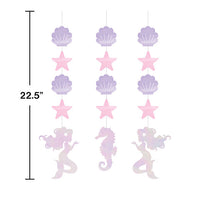 36ct Bulk Iridescent Mermaid Party Hanging Decorations