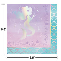 192ct Bulk Iridescent Mermaid Party Luncheon Napkins