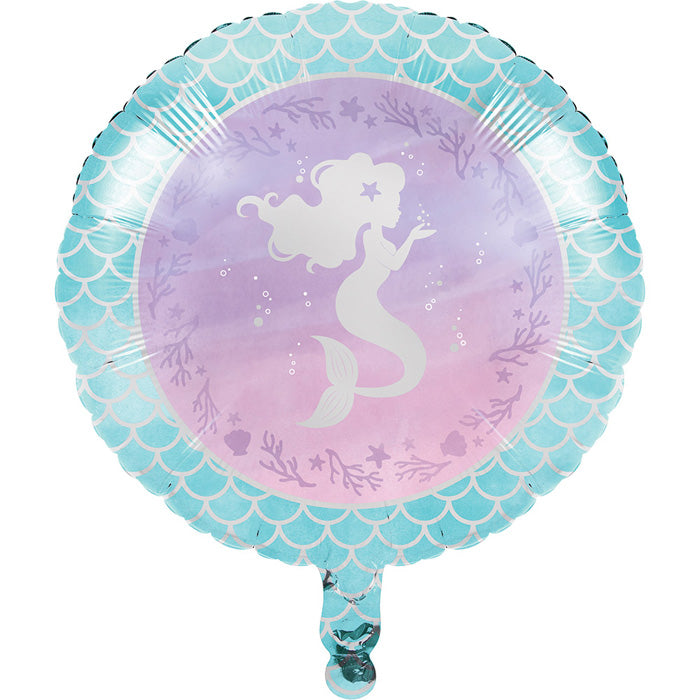 10 pc Bulk Iridescent Mermaid Party Mylar Balloons - Birthday Party Supplies by Creative Converting