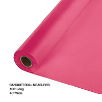 100 ft by 40 inch Hot Magenta Banquet Table Roll