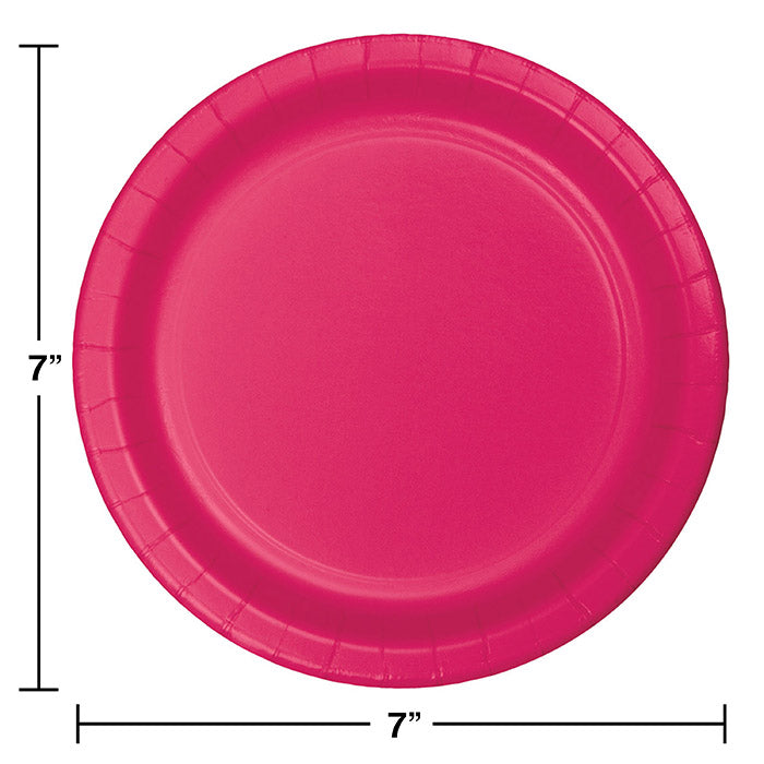 240ct Bulk Hot Magenta Dessert Plates