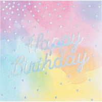 192 pc Bulk Iridescent Party Happy Birthday Luncheon Napkins - Birthday Party Supplies by Creative Converting