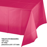 12ct Bulk Hot Magenta Plastic Table Covers