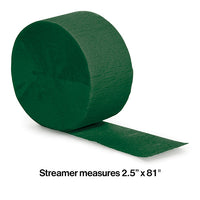 12ct Bulk Hunter Green Crepe Streamer