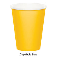 240ct Bulk School Bus Yellow 9 oz Hot & Cold Cups