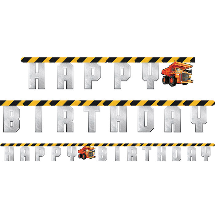 12 pc Bulk Big Dig Construction Banners - Birthday Party Supplies by Creative Converting