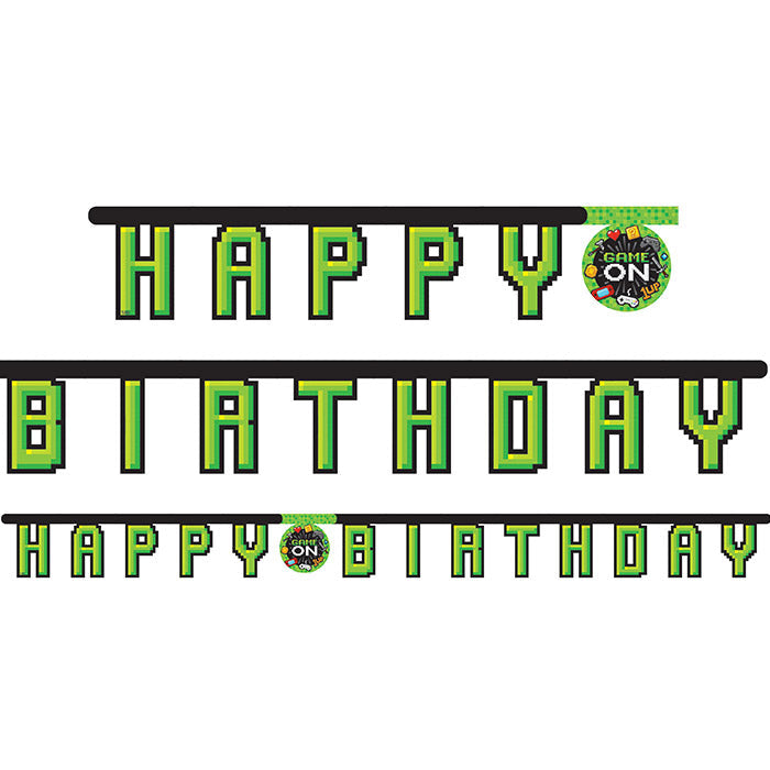 12 pc Bulk Video Games Party Happy Birthday Banners - Birthday Party Supplies by Creative Converting