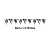 12ct Bulk Black and White Check Banners