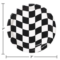 96ct Bulk Black and White Check Dessert Plates