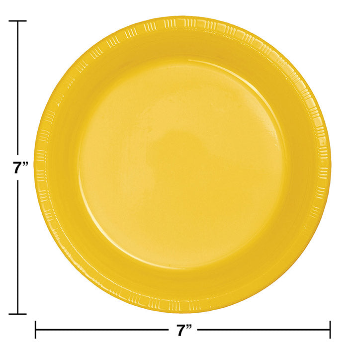 240ct Bulk School Bus Yellow Plastic Dessert Plates