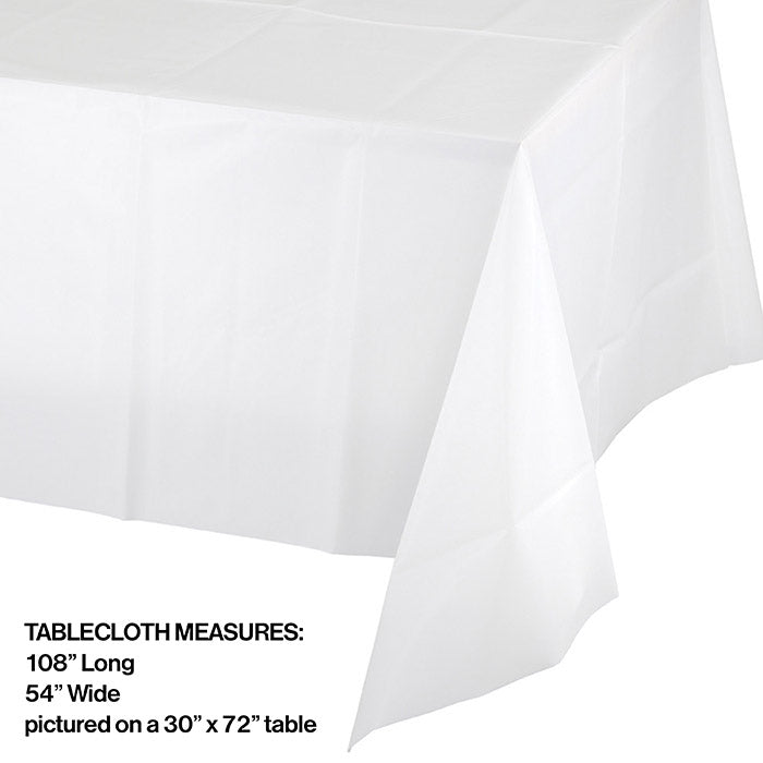 12ct Bulk Value Friendly White Plastic Table Cover
