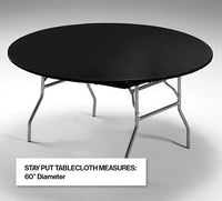 12ct Bulk Black Stay Put Table Cover 60