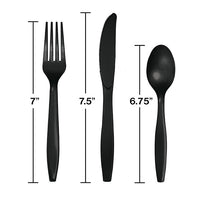 216ct Bulk Black Velvet Value Friendly Assorted Plastic Cutlery