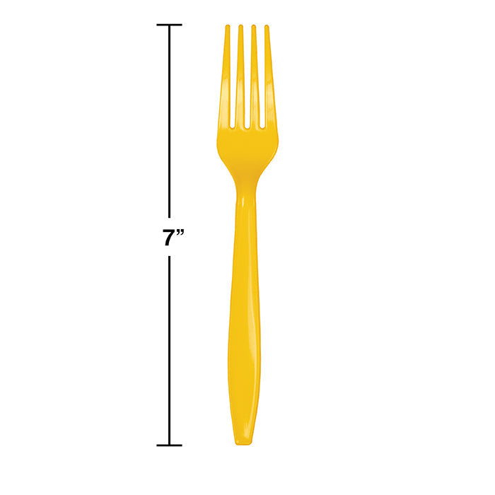 288ct Bulk School Bus Yellow Plastic Forks