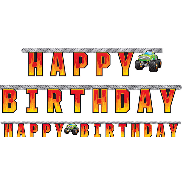12 pc Bulk Monster Truck Banners - Birthday Party Supplies by Creative Converting