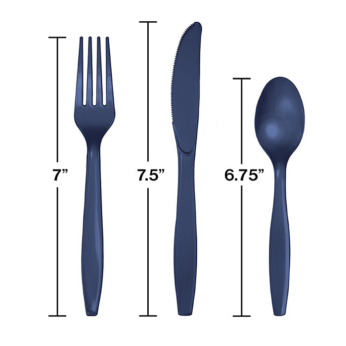 288ct Bulk Navy Assorted Plastic Cutlery