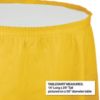 6ct Bulk School Bus Yellow Plastic Tableskirt