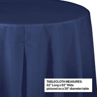 12ct Bulk Navy Round Plastic Table Covers