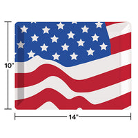 12ct Bulk Patriotic Plastic Flag Tray