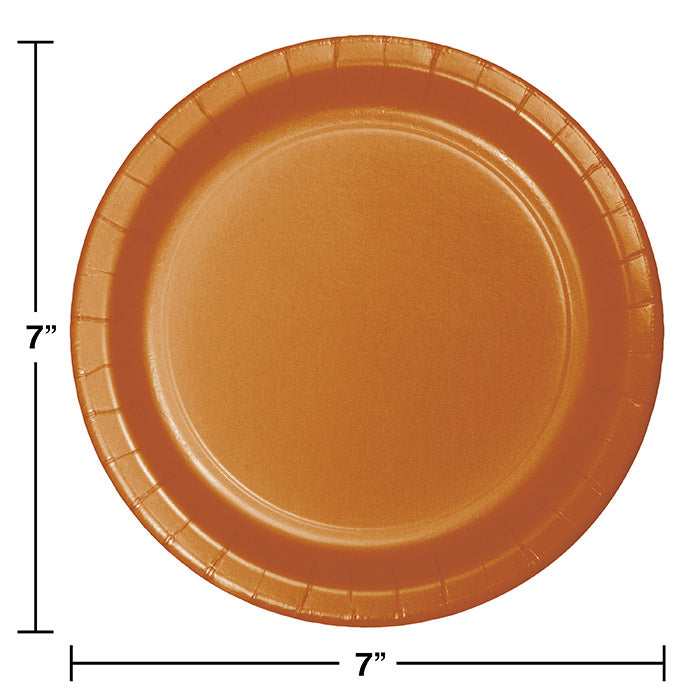 240ct Bulk Pumpkin Spice Orange Dessert Plates