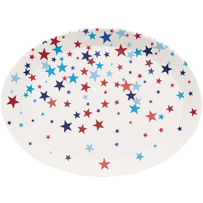 12 pc Bulk Patriotic Fourth of July Plastic Trays - Patriotic and 4th of July Party Supplies by Creative Converting