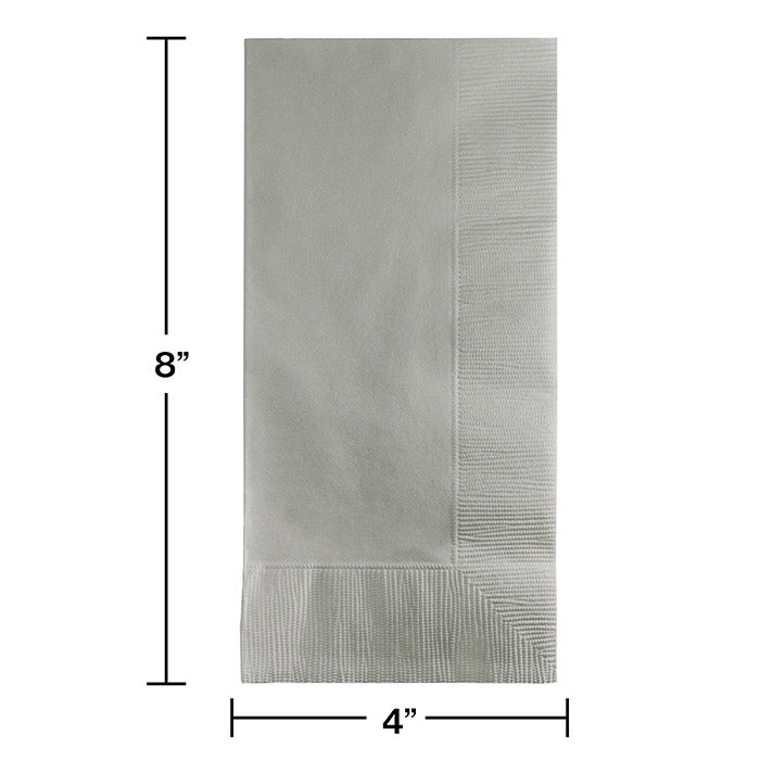 600ct Bulk Shimmering Silver 2 Ply Dinner Napkins