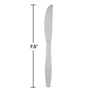 288ct Bulk Shimmering Silver Plastic Knives