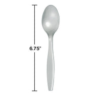 288ct Bulk Shimmering Silver Plastic Spoons