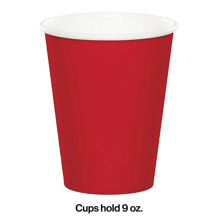 96ct Bulk Value Friendly Classic Red 9 oz Hot & Cold Cups
