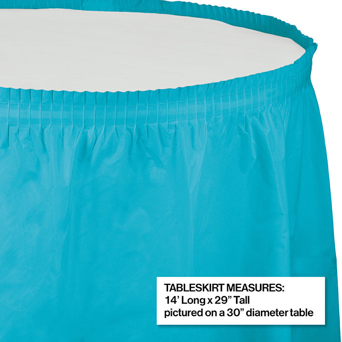 6ct Bulk Bermuda Blue Plastic Tableskirt