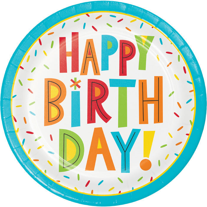 Birthday Fun Dessert Plates (Case of 96) - Birthday Party Supplies by Creative Converting