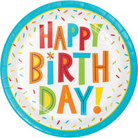 Birthday Fun Dessert Plates (Case of 96) - Birthday Party Supplies by Creative Converting