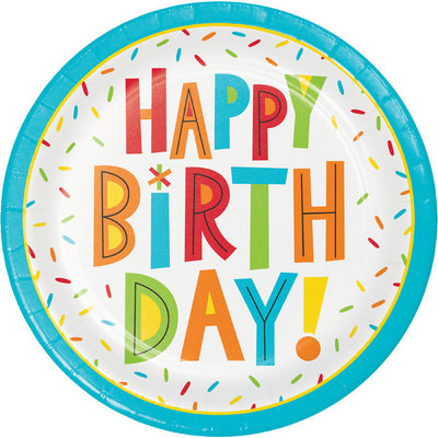 Birthday Fun Dessert Plates (Case of 96) - Birthday Party Supplies by Creative Converting