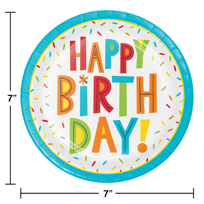 Birthday Fun Dessert Plates (Case of 96) by Creative Converting