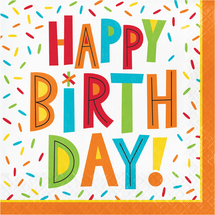 Birthday Fun Paper Luncheon Napkins (Case of 192) - Birthday Party Supplies by Creative Converting