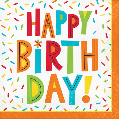 Birthday Fun Paper Luncheon Napkins (Case of 192) - Birthday Party Supplies by Creative Converting
