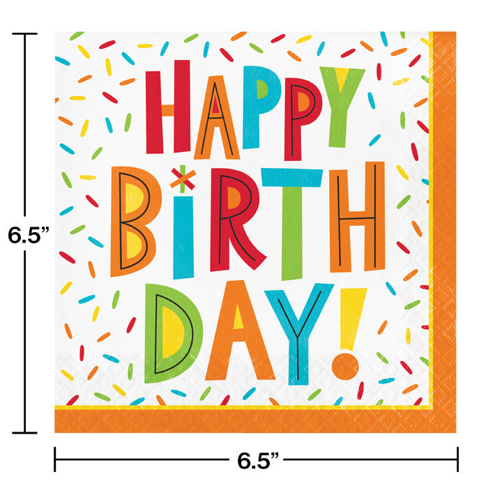 Birthday Fun Paper Luncheon Napkins (Case of 192) by Creative Converting