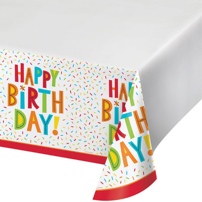 Birthday Fun Plastic Tablecloths (Case of 12) - Birthday Party Supplies by Creative Converting