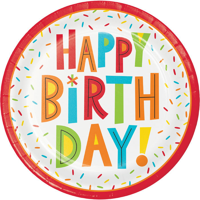 Birthday Fun Paper Dinner Plates (Case of 96) - Birthday Party Supplies by Creative Converting