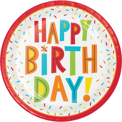 Birthday Fun Paper Dinner Plates (Case of 96) - Birthday Party Supplies by Creative Converting